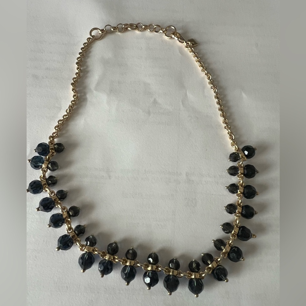Banana Republic Gold and Navy Blue Necklace